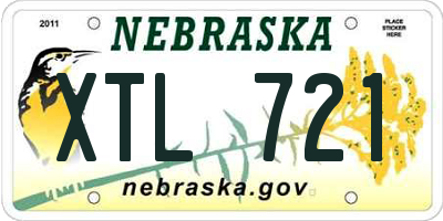 NE license plate XTL721