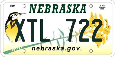 NE license plate XTL722