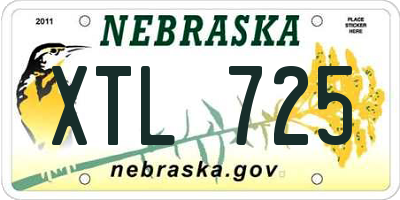 NE license plate XTL725