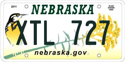NE license plate XTL727