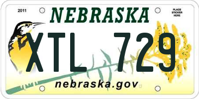NE license plate XTL729