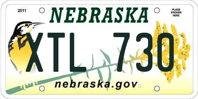 NE license plate XTL730