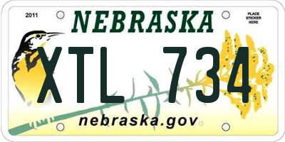 NE license plate XTL734