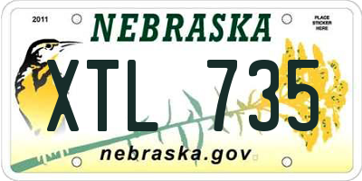 NE license plate XTL735