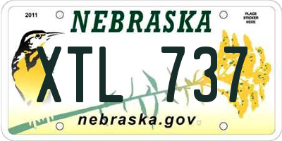 NE license plate XTL737