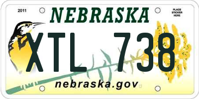 NE license plate XTL738