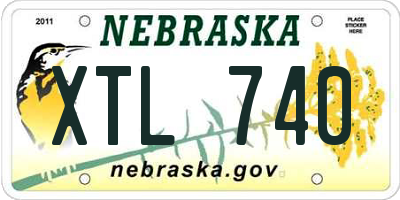 NE license plate XTL740