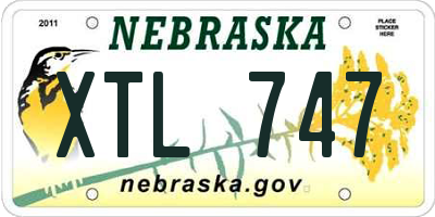 NE license plate XTL747
