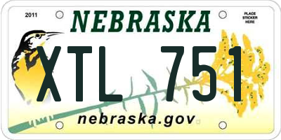 NE license plate XTL751