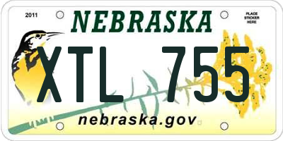 NE license plate XTL755