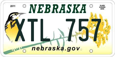 NE license plate XTL757