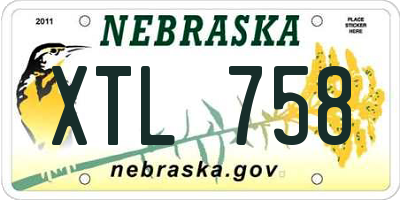 NE license plate XTL758