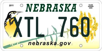 NE license plate XTL760