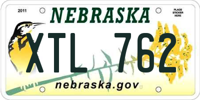 NE license plate XTL762