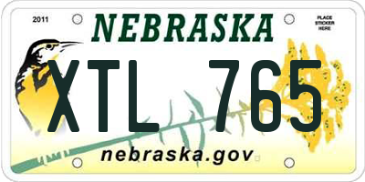 NE license plate XTL765