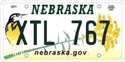 NE license plate XTL767