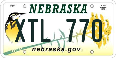 NE license plate XTL770