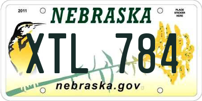 NE license plate XTL784