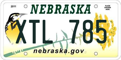 NE license plate XTL785