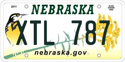 NE license plate XTL787