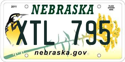 NE license plate XTL795