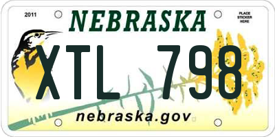 NE license plate XTL798