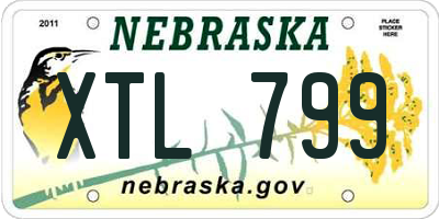NE license plate XTL799