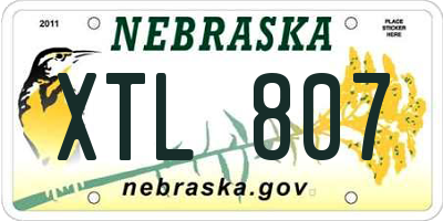 NE license plate XTL807