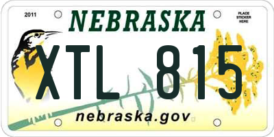 NE license plate XTL815