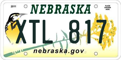 NE license plate XTL817