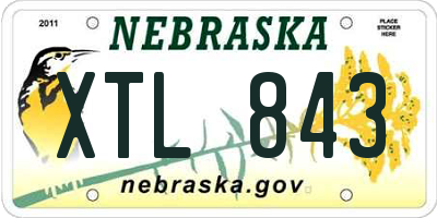 NE license plate XTL843
