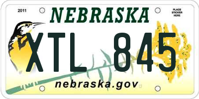 NE license plate XTL845