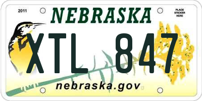 NE license plate XTL847
