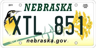 NE license plate XTL851