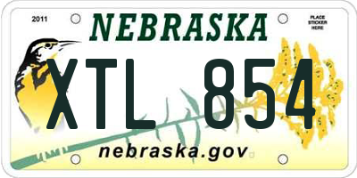 NE license plate XTL854