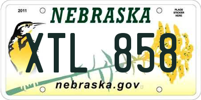 NE license plate XTL858