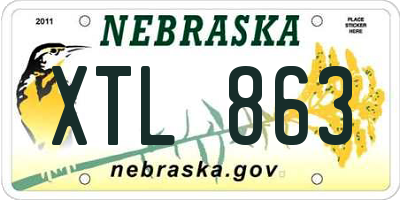 NE license plate XTL863