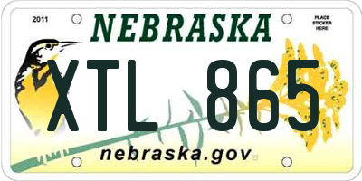 NE license plate XTL865