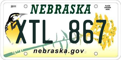 NE license plate XTL867