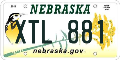 NE license plate XTL881