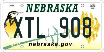 NE license plate XTL908