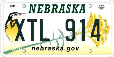 NE license plate XTL914