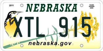 NE license plate XTL915