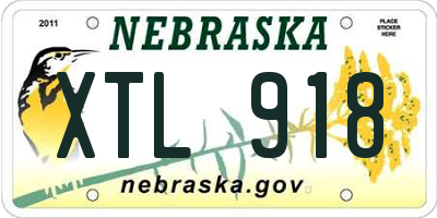 NE license plate XTL918