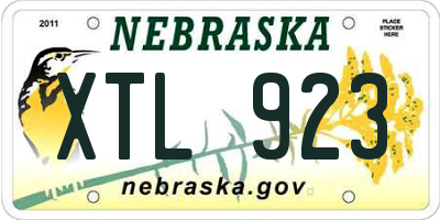 NE license plate XTL923