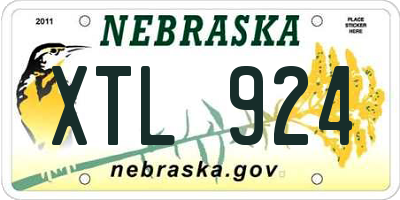 NE license plate XTL924