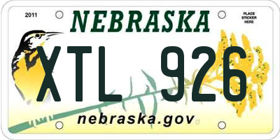 NE license plate XTL926