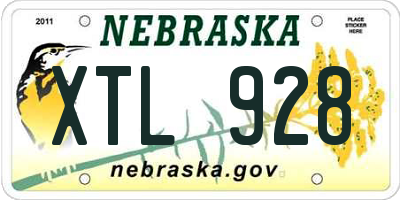 NE license plate XTL928
