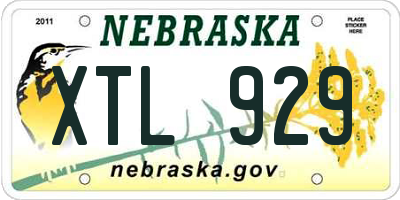 NE license plate XTL929
