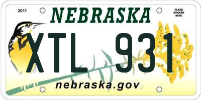 NE license plate XTL931